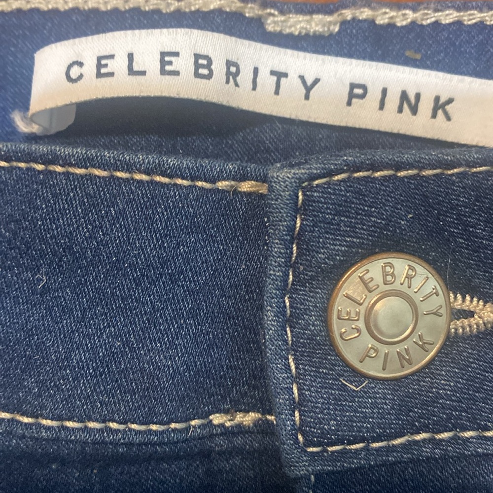 NWT CELEBRITY PINK BUTTON DOWN DEMIN MINI SKIRT - Picture 4 of 10